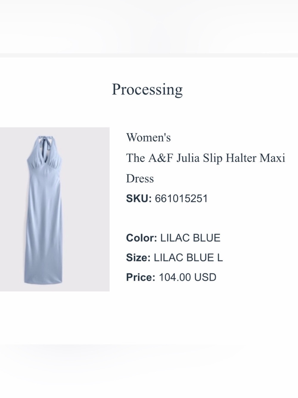 Abercrombie & Fitch Pale Blue Halter Maxi Dress